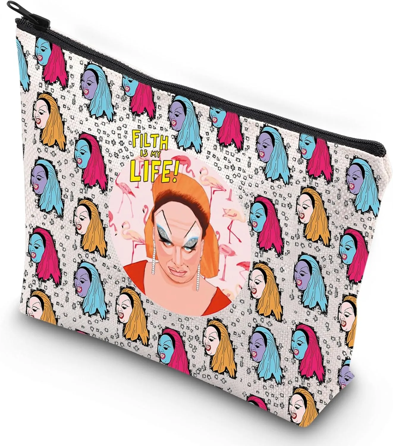 G2TUP Babs Johnson Makeup Bag Divine Inspire Gift Filth is My Life Canvas Zipper Pouch Cotton & Connie Merch (Filth is My New)
