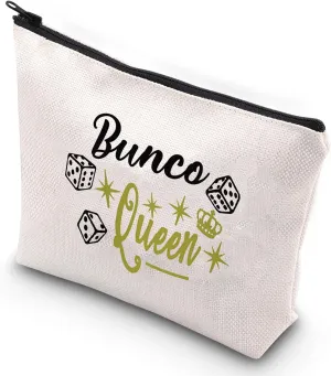 G2TUP Bunco Game Night Cosmetic Bag Bunco Bag Bunco Queen Makeup Bag Bunco Dice Gamer Gift (Bunco Queen)