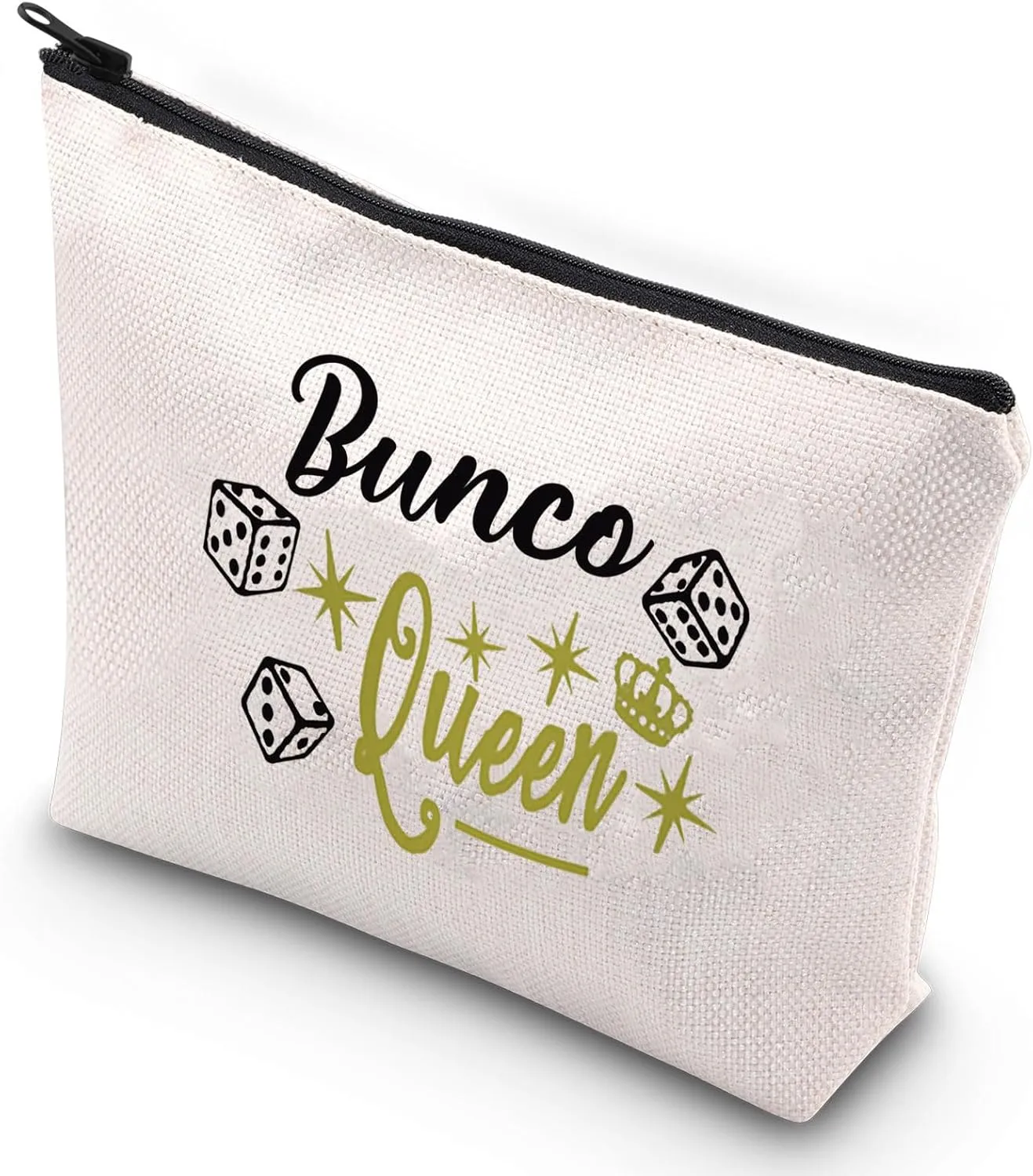G2TUP Bunco Game Night Cosmetic Bag Bunco Bag Bunco Queen Makeup Bag Bunco Dice Gamer Gift (Bunco Queen)