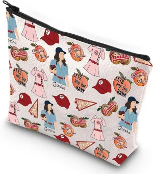 G2TUP Peaches Inspired Makeup Bag Peaches Baseball Travel Cosmetic Organizer Rockford Zipper Pouch (Peaches Makeup Bag)