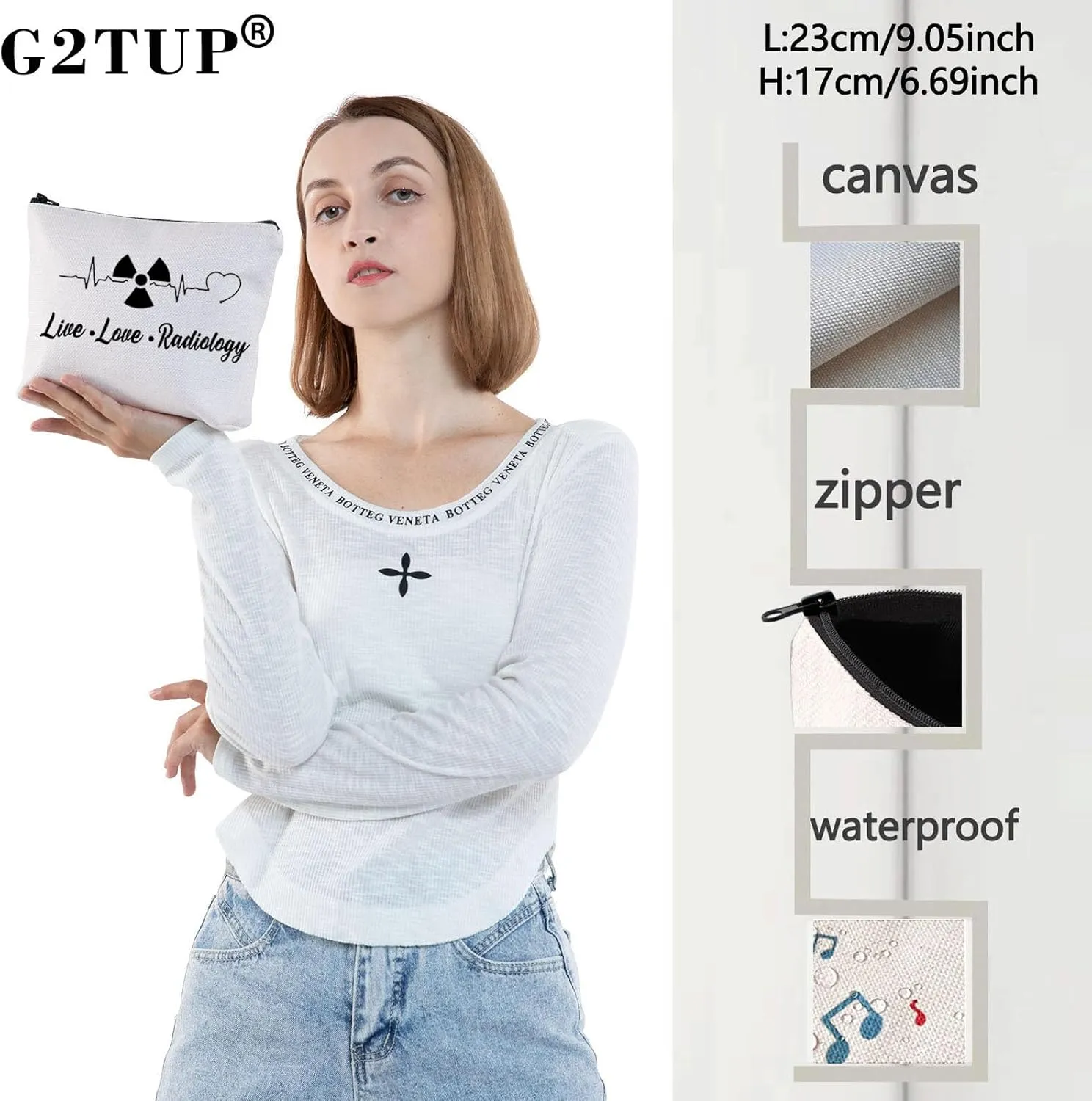 G2TUP Radiologic Technologists Gift X-Ray Tech Cosmetic Makeup Bag Live Love Radiology Radiographer Organizer (Live Love Radiology)