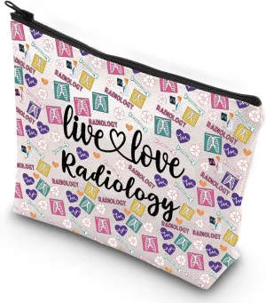 G2TUP Radiologic Technologists Gift X-Ray Tech Cosmetic Makeup Bag Live Love Radiology Radiographer Organizer (Radiology New)