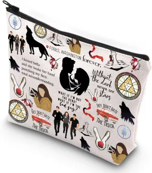G2TUP Vampire Movie Edward Makeup Bag Bella Jacob Edward Fan Toiletry Bag Edward and Bella Forever Zip Organizer (Edward Bella makeup bag)