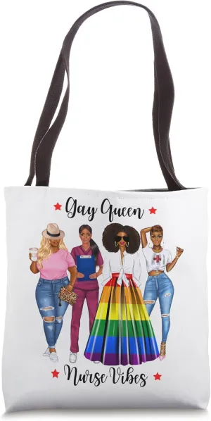 Gay Queen Doctor Vibes Female Black Doctor Rainbow Flag Cool Tote Bag