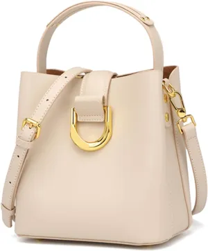 Genuine Leather Bucket Handbag for Women Fashion Top Handle Satchel Purse Ladies Large Capacity Crossbody Shoulder Bagbag1502OWOISS