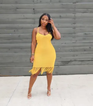 Golden fringe dress