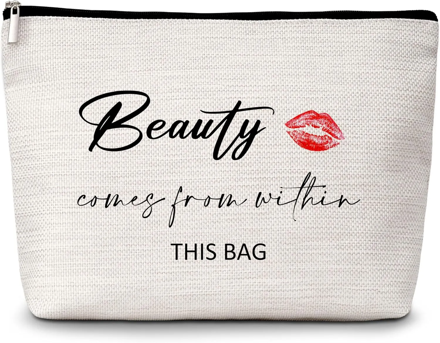 GREOXG Beauty Comes from Within This Bag Makeup Bag, Small Travel Cosmetic Bag with Zipper, Cute Makeup Pouch Gift Ideas for Women Teen Girls Friends Mom Sisters Birthday Christmas Wedding-E50