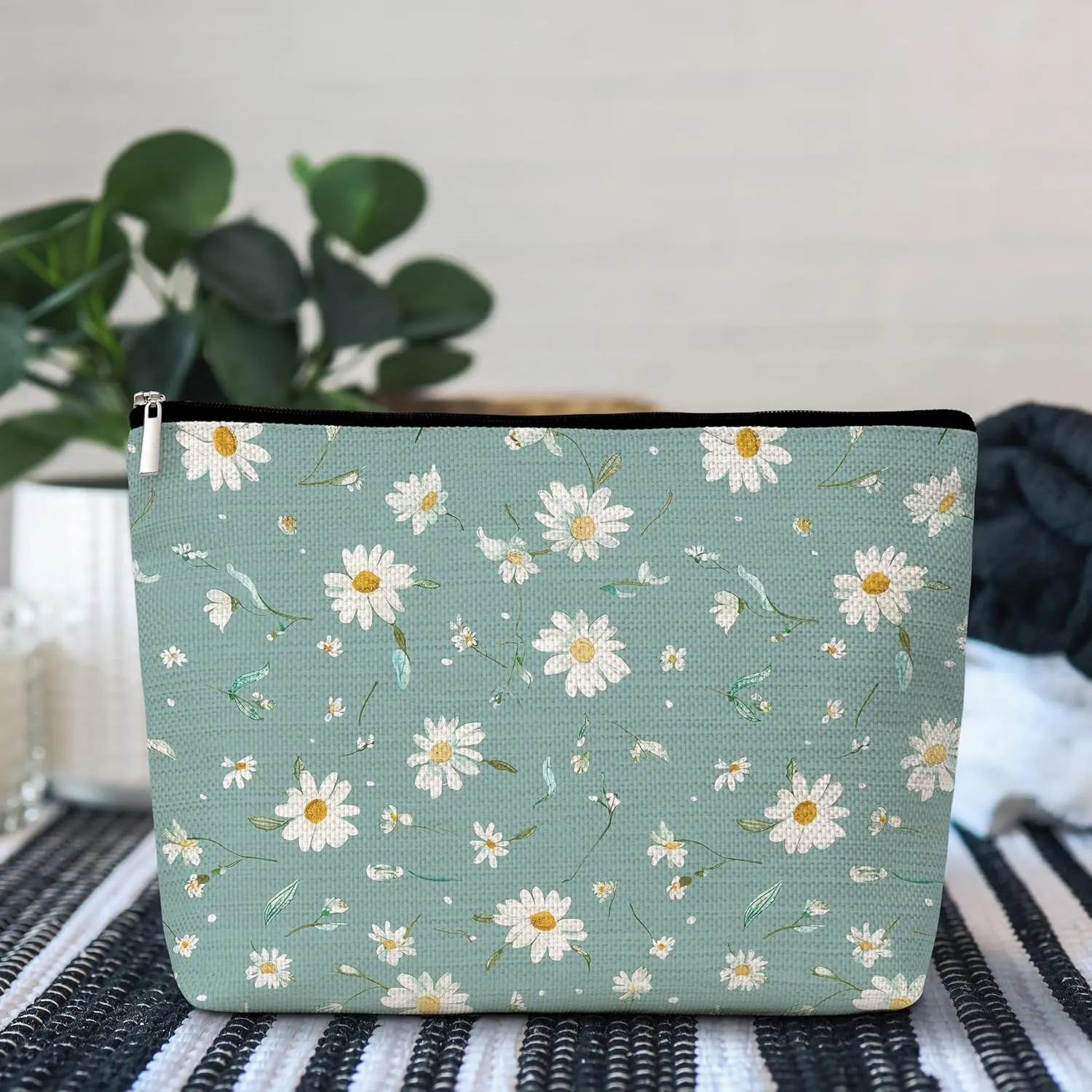 GREOXG Floral Makeup Bag, Small Travel Cosmetic Bag with Zipper, Cute Makeup Pouch Gift Ideas for Women Teen Girls Friends Mom Sisters Teacher Birthday Christmas Wedding Graduation-E21