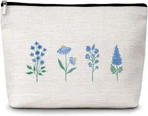 GREOXG Floral Makeup Bag, Small Travel Cosmetic Bag with Zipper, Cute Makeup Pouch Gift Ideas for Women Teen Girls Friends Mom Sisters Teacher Birthday Christmas Wedding Graduation-E35