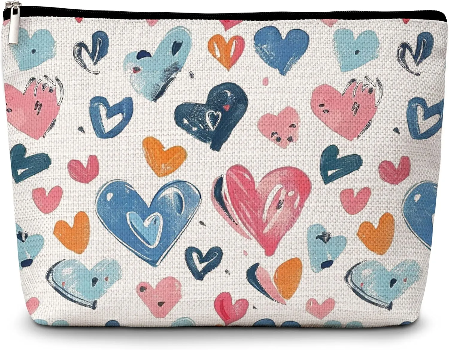GREOXG Heart Makeup Bag, Small Travel Cosmetic Bag with Zipper, Cute Makeup Pouch Gift Ideas for Women Teen Girls Friends Mom Sisters Teacher Birthday Christmas Wedding Graduation-E24