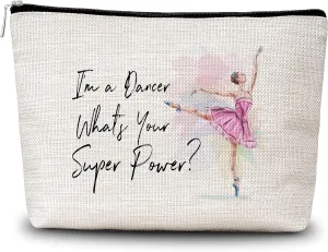 GREOXG I'm A Dancer Makeup Bag Ballerina Cosmetic Bag Dancer Friendship Gifts for Dance Lovers Girls Teens Women Birthday Christmas Graduation-A28