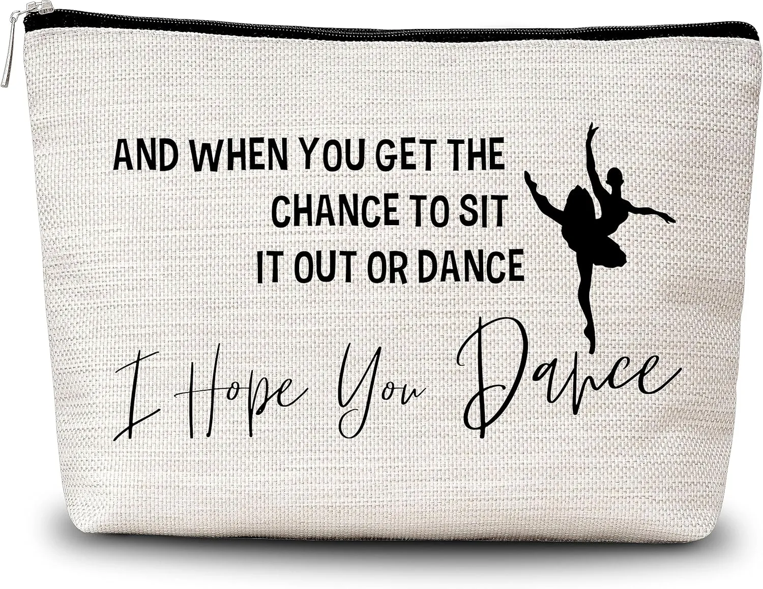 GREOXG Inspirational Ballet Dancing Makeup Bag, I Hope You Dance Cosmetic Bag, Dance Teacher Gifts for Dance Lovers Girls Teens Women-A05