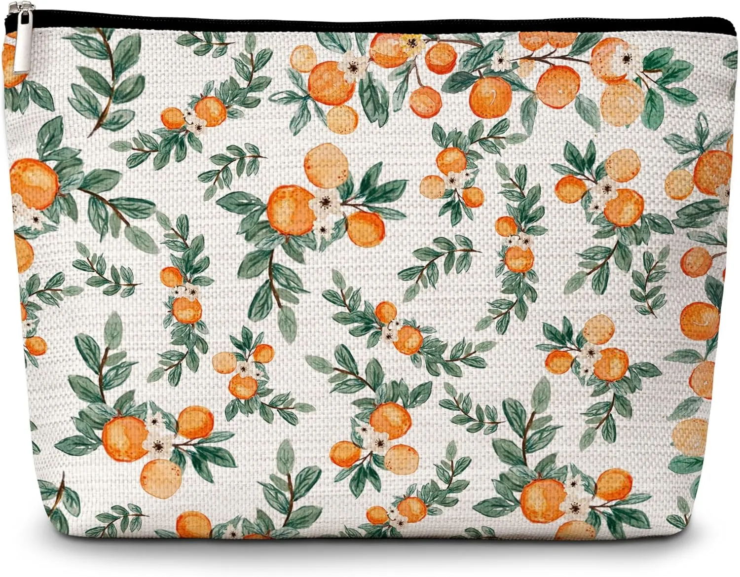 GREOXG Orange Print Makeup Bag, Small Travel Cosmetic Bag with Zipper, Cute Makeup Pouch Gift Ideas for Women Teen Girls Friends Mom Sisters Teacher Birthday Christmas Wedding Graduation-E31
