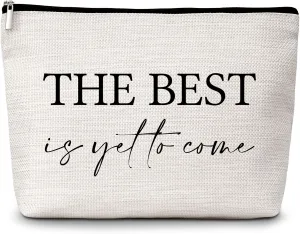 GREOXG Retirement Gifts for Women, The Best is Yet to Come Makeup Bag, Small Zipper Travel Cosmetic Bag, Cute Makeup Pouch Gift Ideas for Women Friends Teacher Coworkers Birthday Christmas-E46