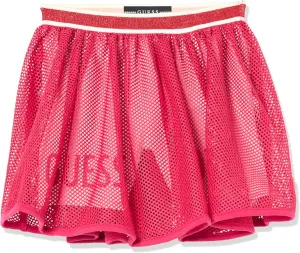 GUESS Girls' Stretch Net Midi Pleated Skirt