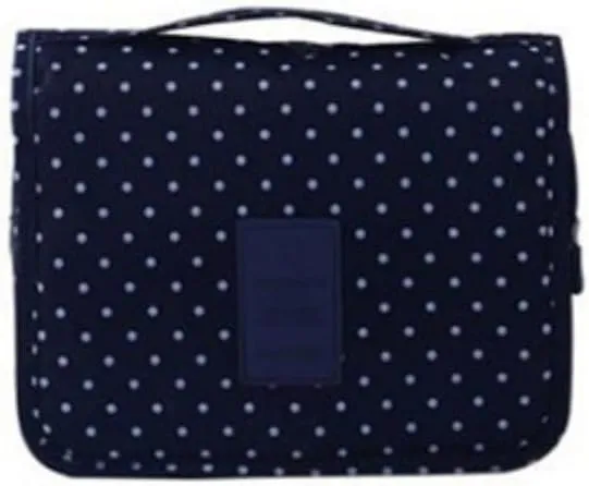 Hanging Toiletry Bag Portable Travel Organizer Carry Cosmetic Makeup Bag, Wash Organizer Storage Pouch Bag (Blue Dot), PP022002