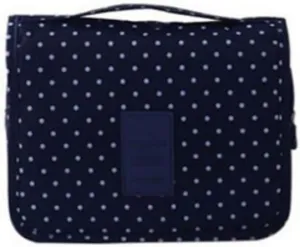 Hanging Toiletry Bag Portable Travel Organizer Carry Cosmetic Makeup Bag, Wash Organizer Storage Pouch Bag (Blue Dot), PP022002