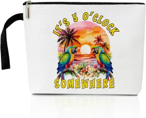Hawaii Tropical Beach Makeup Bag for Women, Parrot Make Up Bag Zipper Cosmetic Travel Toiletry Pouch, Summer Vacation Travel Holiday Gifts Beach Gifts for Women Mom Sister Bestie Organizer Purse -10