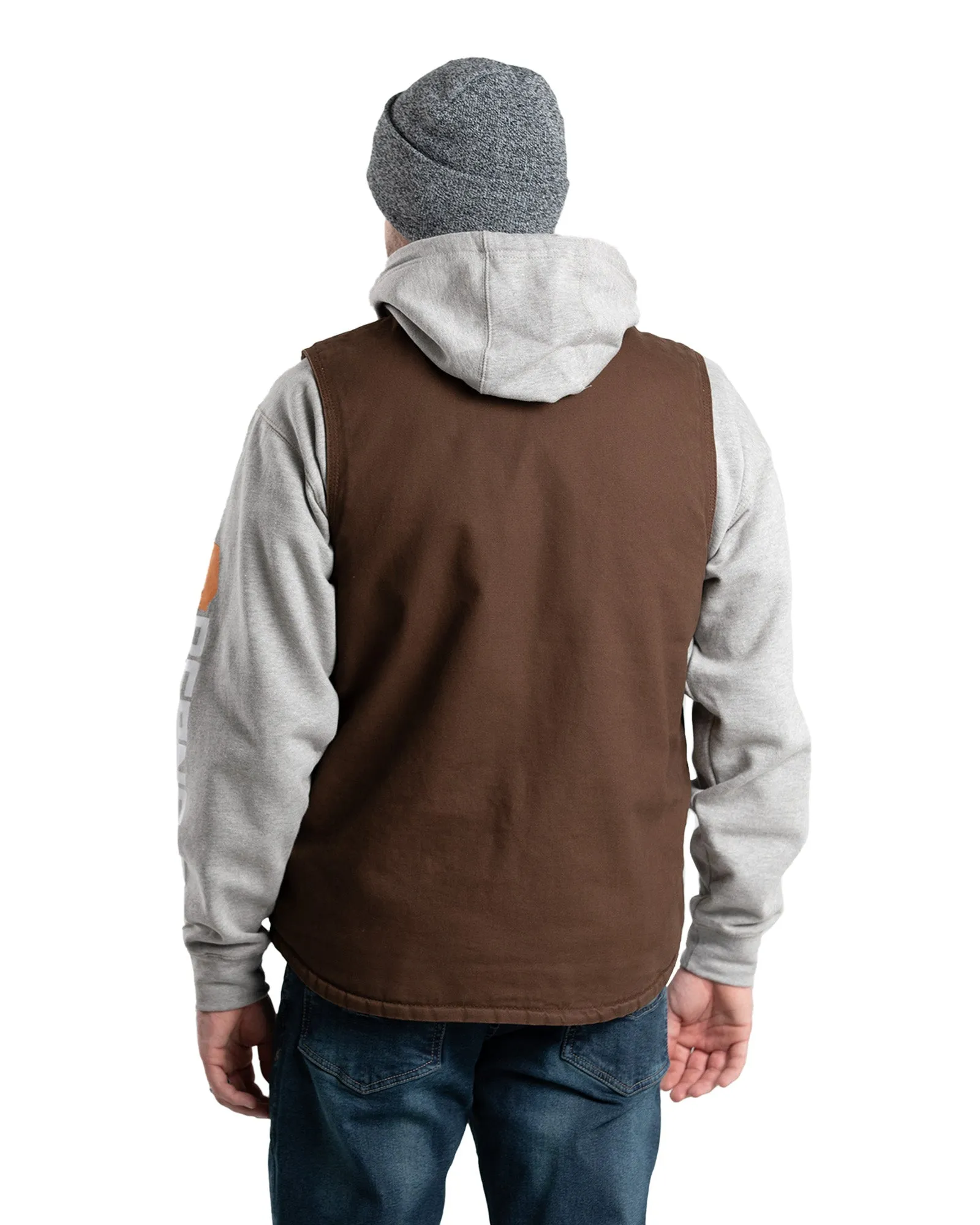 Heartland Sherpa-Lined Washed Duck V-Neck Vest