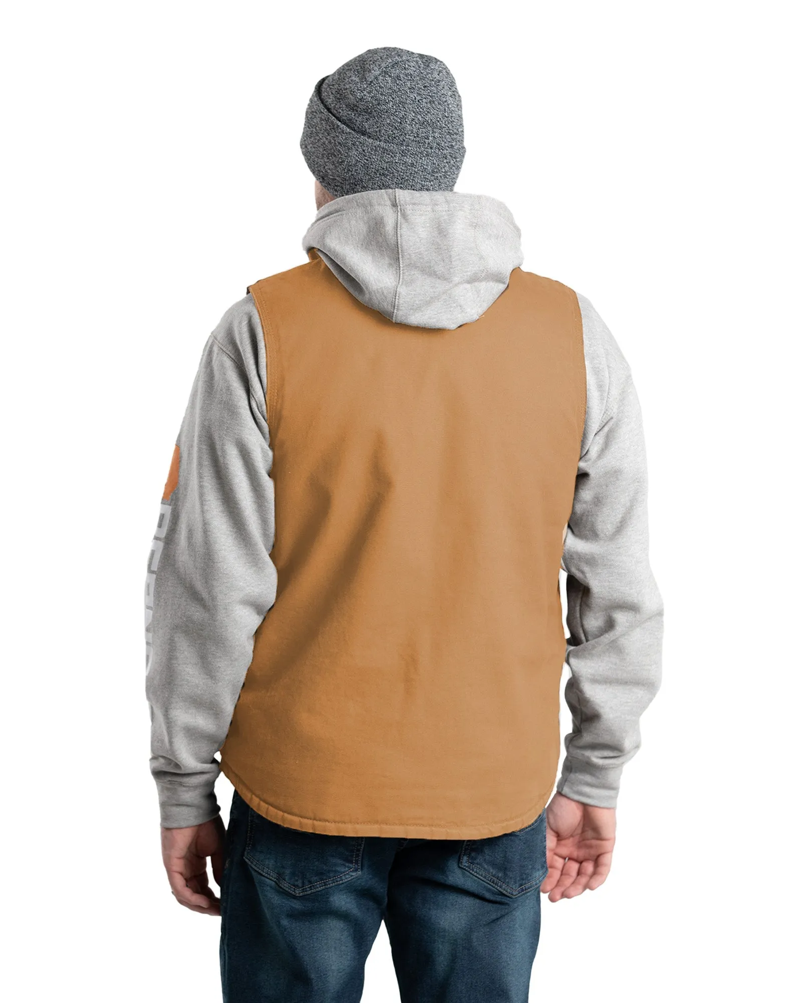 Heartland Sherpa-Lined Washed Duck V-Neck Vest