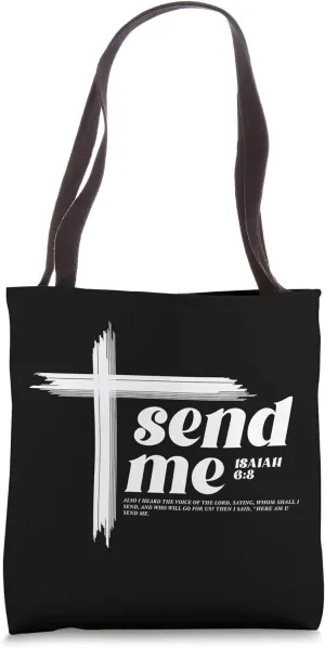 Here am I Send me Isaiah 6:8 Bible Verse Inspire Christian Tote Bag