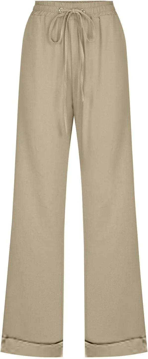 High Waisted Work Pants for Women Winter Knit Work Slacks with Pockets Barrel Pants Flare Leggings