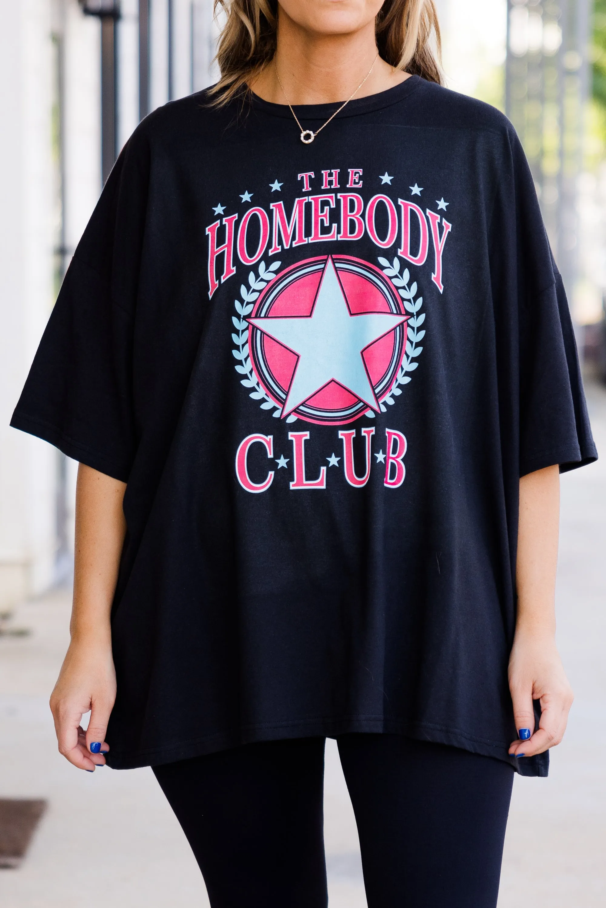 Homebody Club Boyfriend Tee, Black