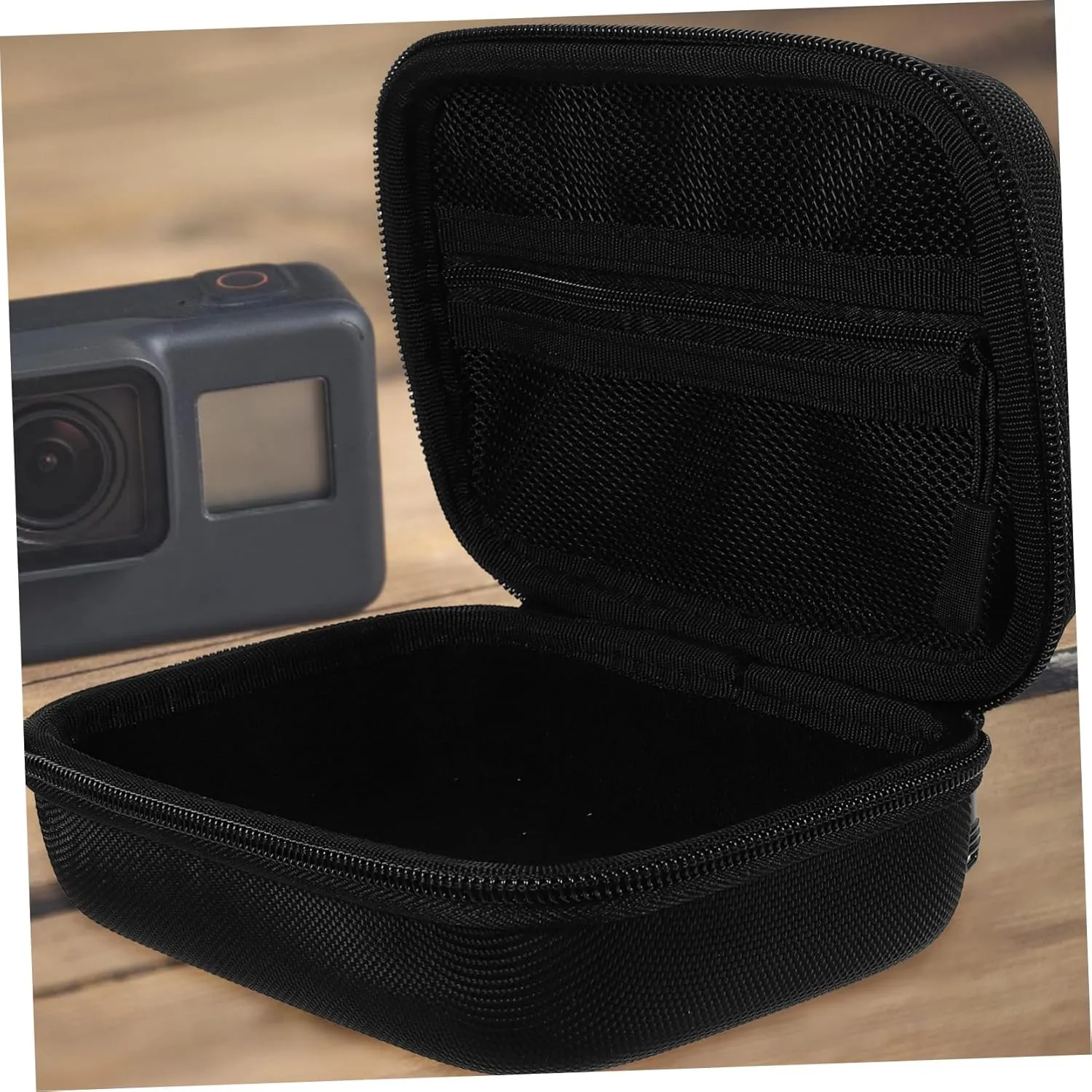 Housoutil Small Camera Bag Multipurpose DIY Zipper Case S Lined Hard Case for Digital Products Portable Storage for Travel Outdoor Activities Camera Pouches