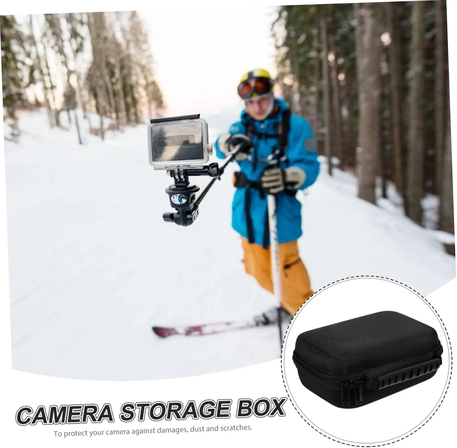 Housoutil Small Camera Bag Multipurpose DIY Zipper Case S Lined Hard Case for Digital Products Portable Storage for Travel Outdoor Activities Camera Pouches