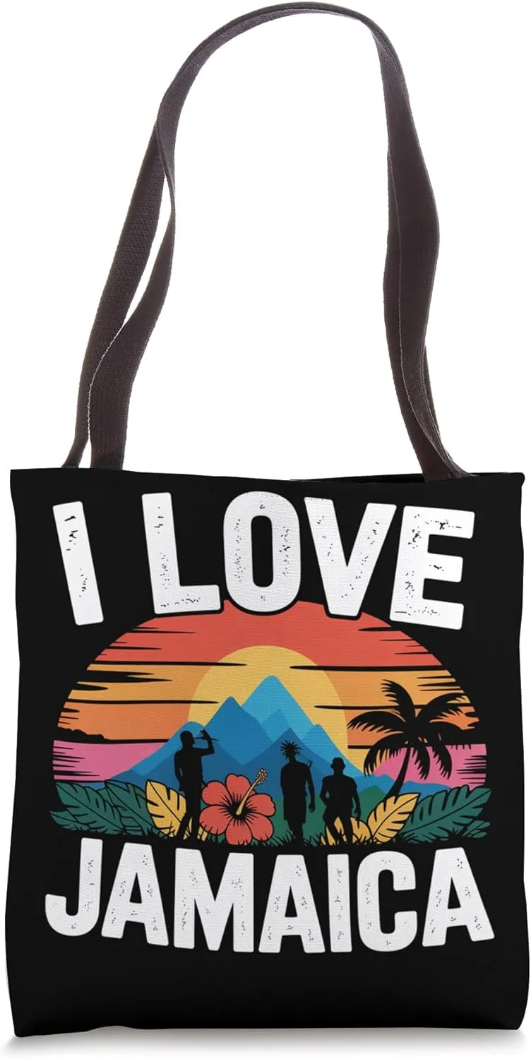 I Love Jamaica Sunset Tropical Island Vibes Tote Bag