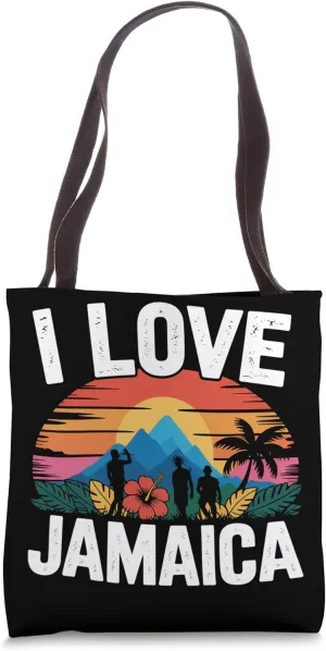 I Love Jamaica Sunset Tropical Island Vibes Tote Bag