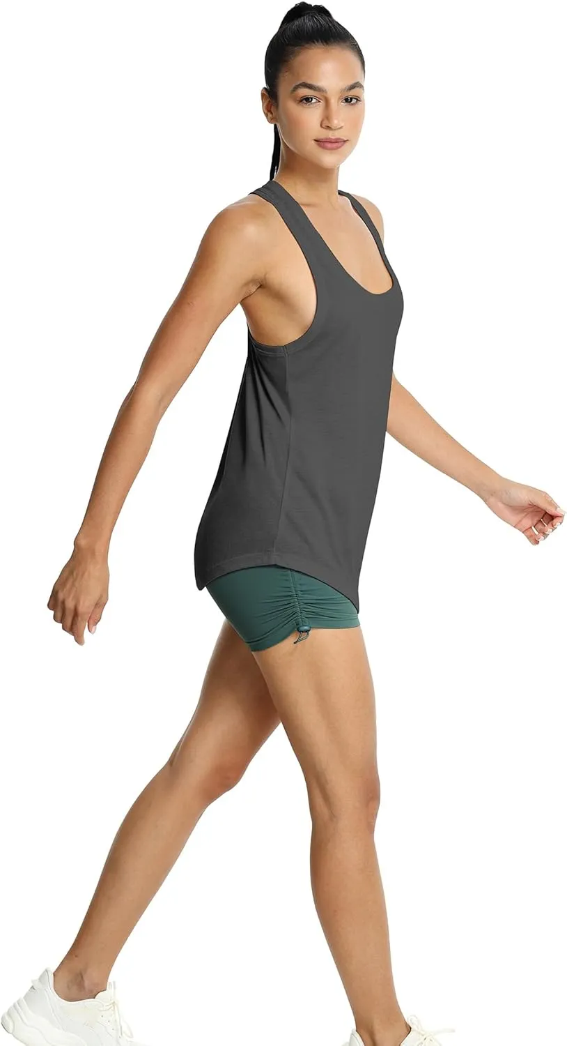 icyzone Workout Tank Tops for Women - Athletic Yoga Tops, Racerback Running Tank Top, Gym Exercise Shirts (Pack of 2)