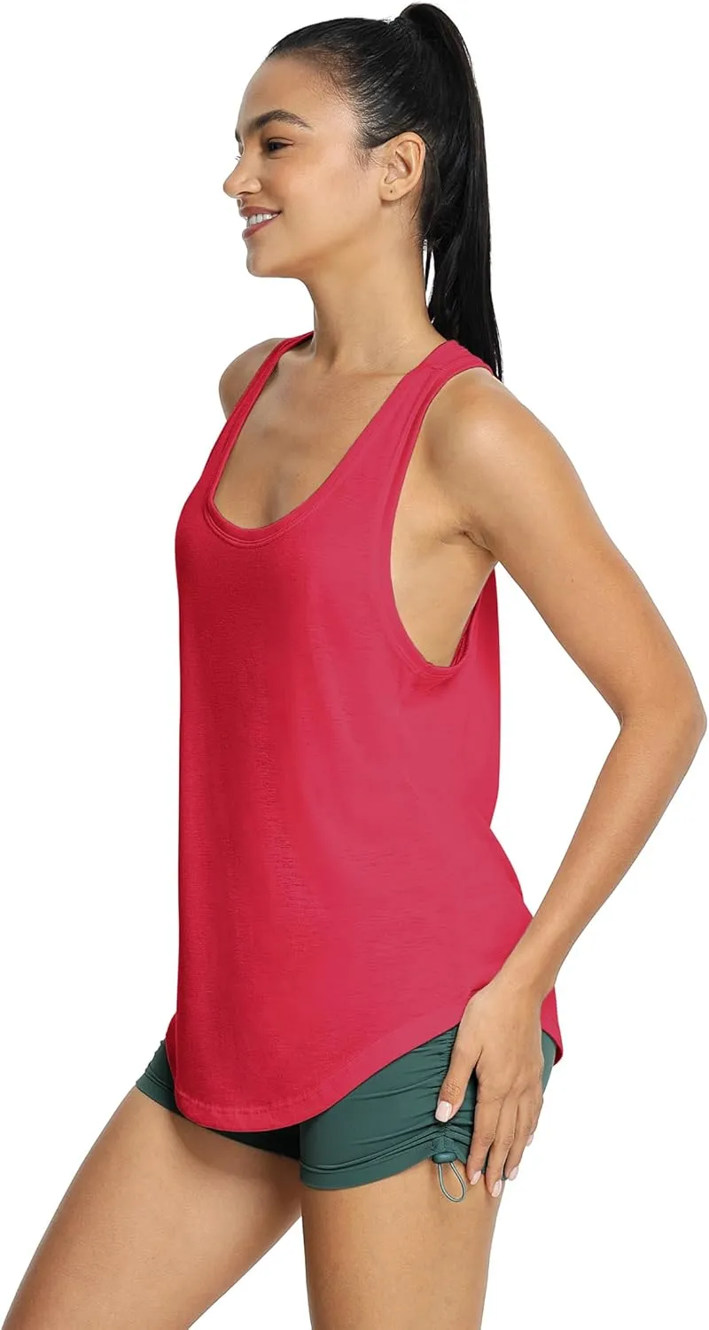 icyzone Workout Tank Tops for Women - Athletic Yoga Tops, Racerback Running Tank Top, Gym Exercise Shirts (Pack of 2)