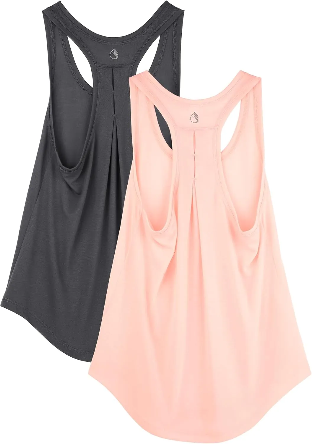 icyzone Workout Tank Tops for Women - Athletic Yoga Tops, Racerback Running Tank Top, Gym Exercise Shirts (Pack of 2)