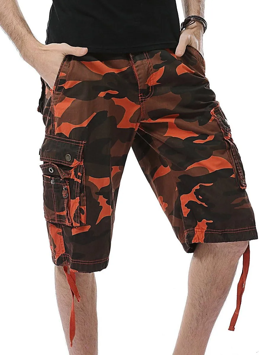 IDEALSANXUN Men's Casual Loose Fit Multi-Pockets Military Cargo Shorts