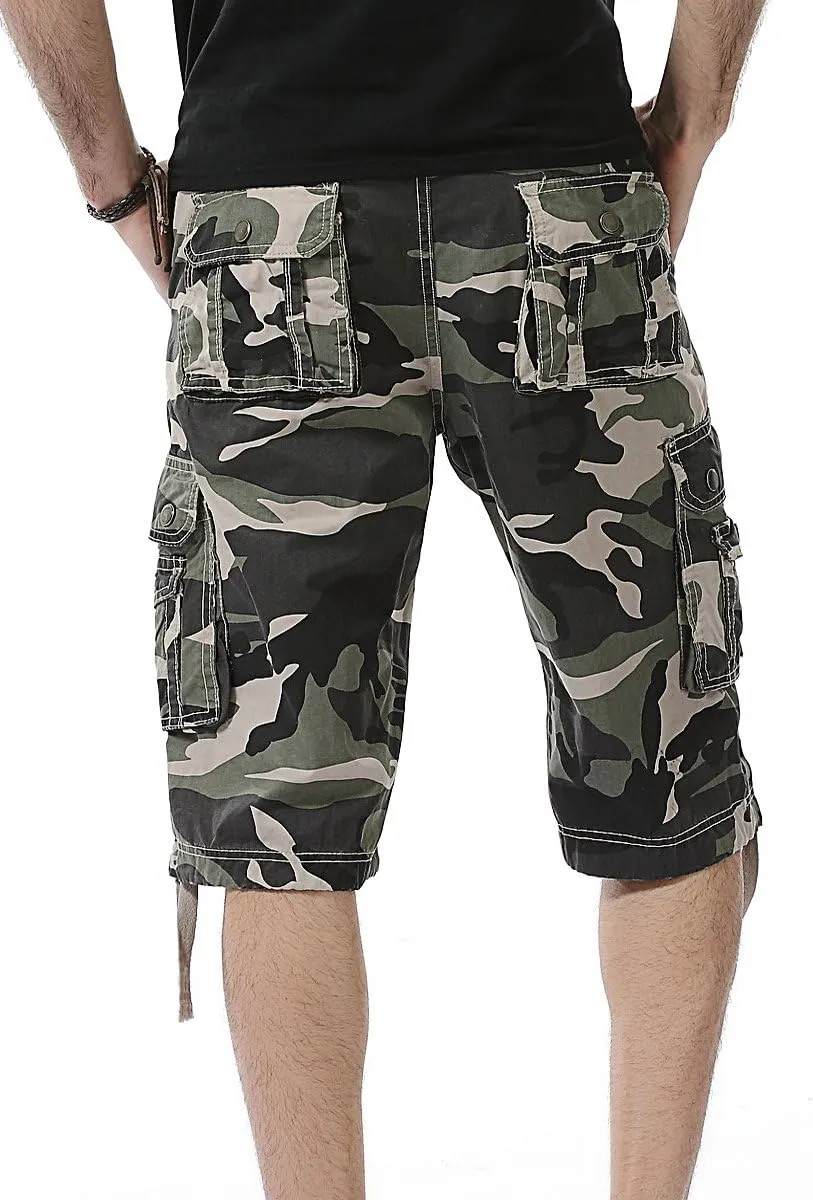 IDEALSANXUN Men's Casual Loose Fit Multi-Pockets Military Cargo Shorts