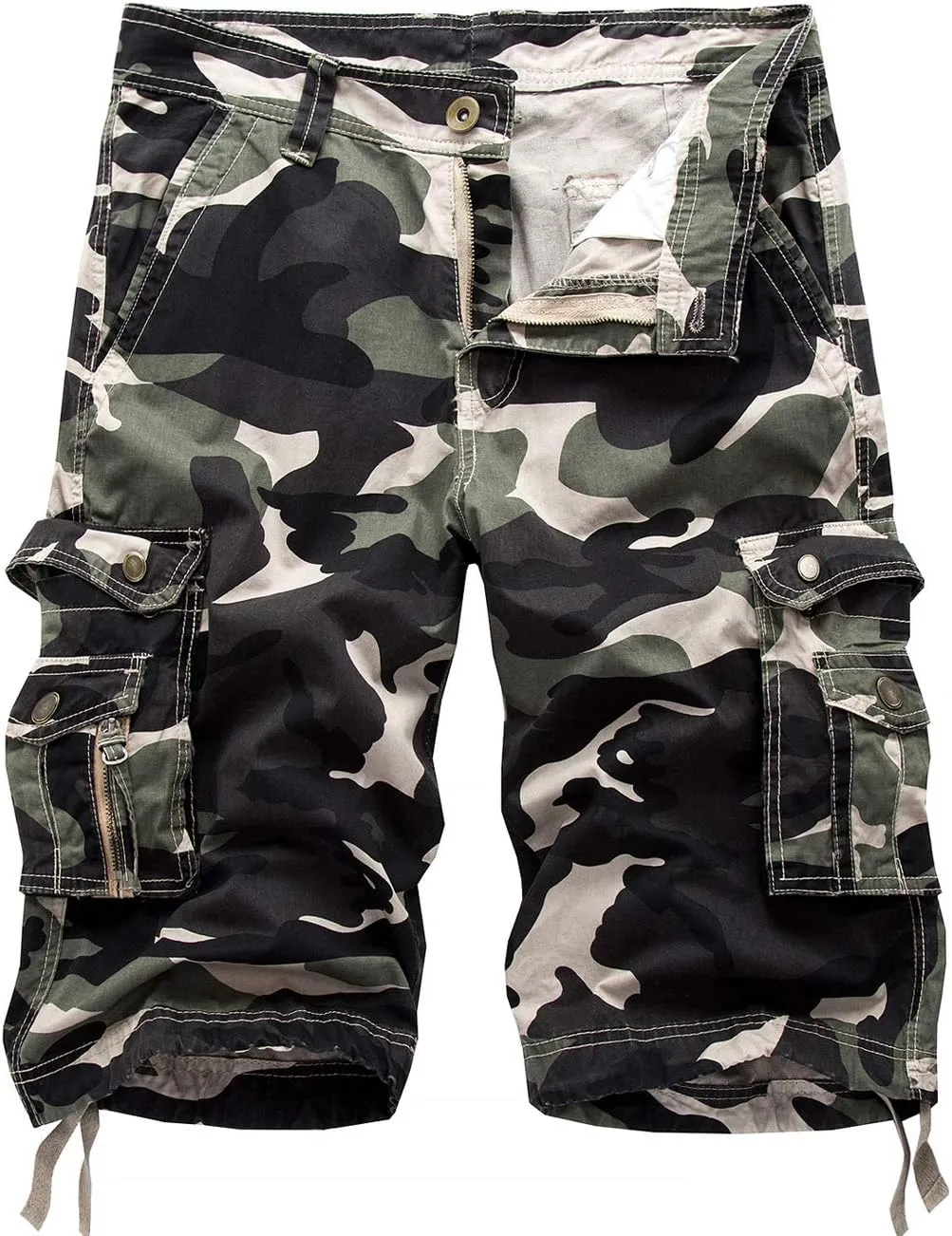 IDEALSANXUN Men's Casual Loose Fit Multi-Pockets Military Cargo Shorts