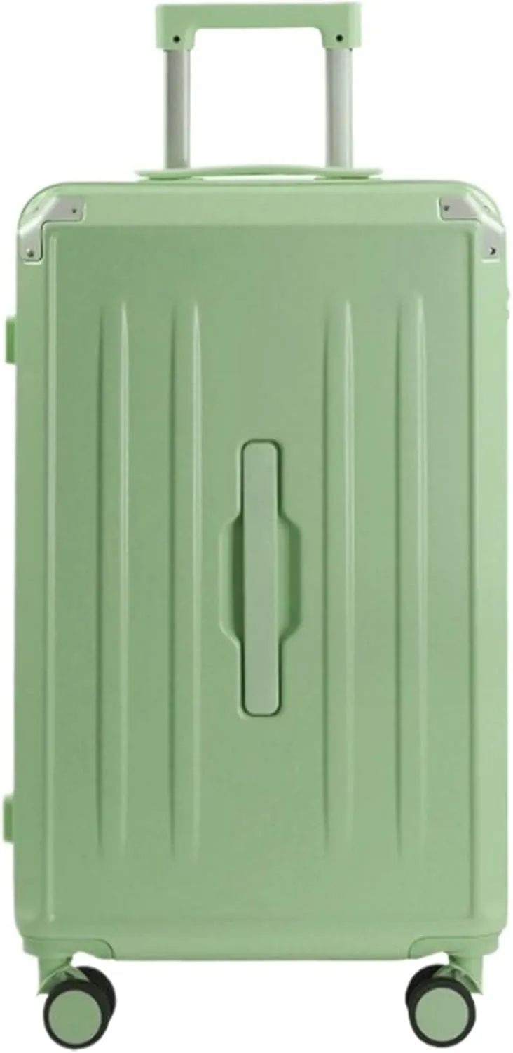 IRYZE Lightweight Suitcase Luggage For Women Suitcsases With Cup Holder USB Spinner Wheels Hardside Luggage With Lock Carry on Luggage (Color : Green, Size : 24in)