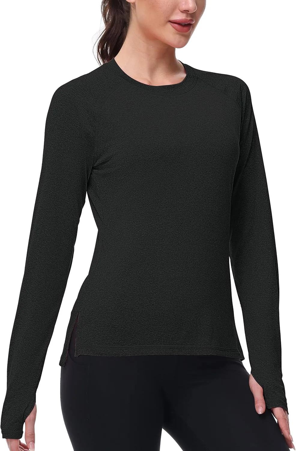 isnowood Women's Sun Protection Long Sleeve Shirts, UPF 50  UV Rash Guard Swim Clothing, Workout Hiking Running Athletic Tops