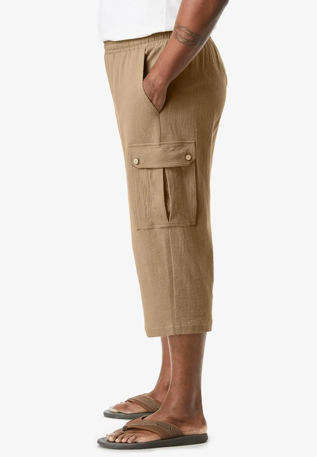 KingSize Men's Big & Tall Gauze Cargo Judo Shorts