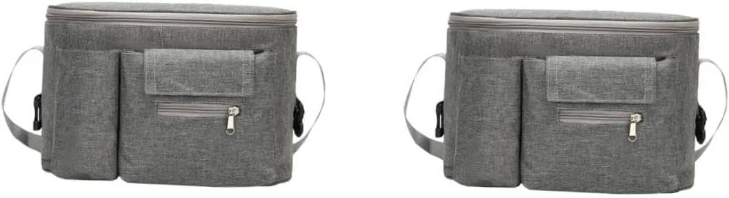 Kisangel 2pcs Insulated Baby Bottle Bag Diaper Bag Waterproof Toiletry Nappy Storage Pouch for Stroller Baby Supply Pouch Hanging Strap