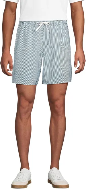Lands' End Men's 7" Seersucker Beach to Boardwalk Pull On Shorts
