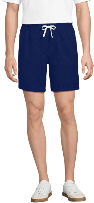 Lands' End Men's 7" Seersucker Beach to Boardwalk Pull On Shorts