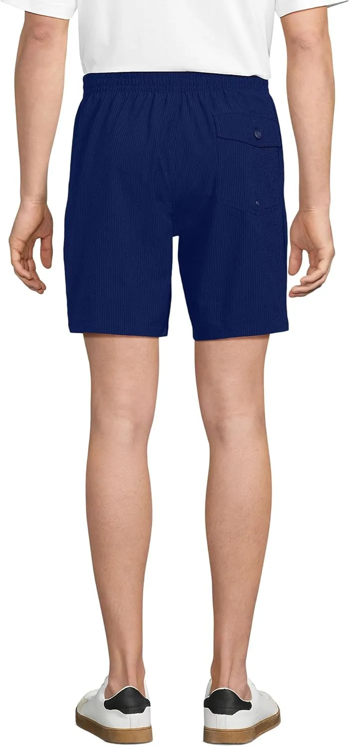 Lands' End Men's 7" Seersucker Beach to Boardwalk Pull On Shorts