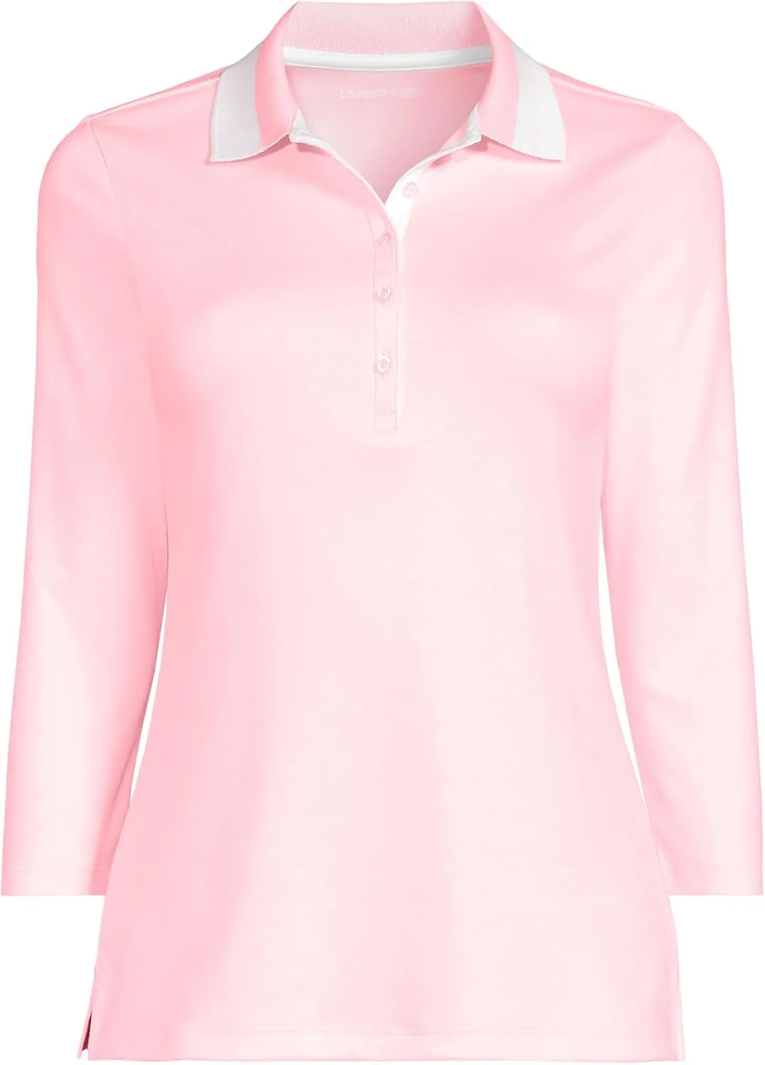 Lands' End Women's 3/4 Sleeve American-Grown Supima Cotton Polo Shirt