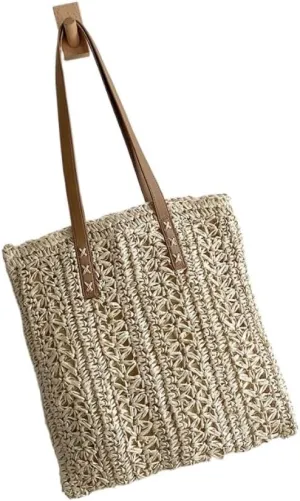 Large capacity Bag Practical Hollow - out Straw Tote Handbag: Encounter Leisure Time Ladies shoulder Bag