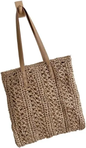 Large capacity Bag Practical Hollow - out Straw Tote Handbag: Encounter Leisure Time Ladies shoulder Bag
