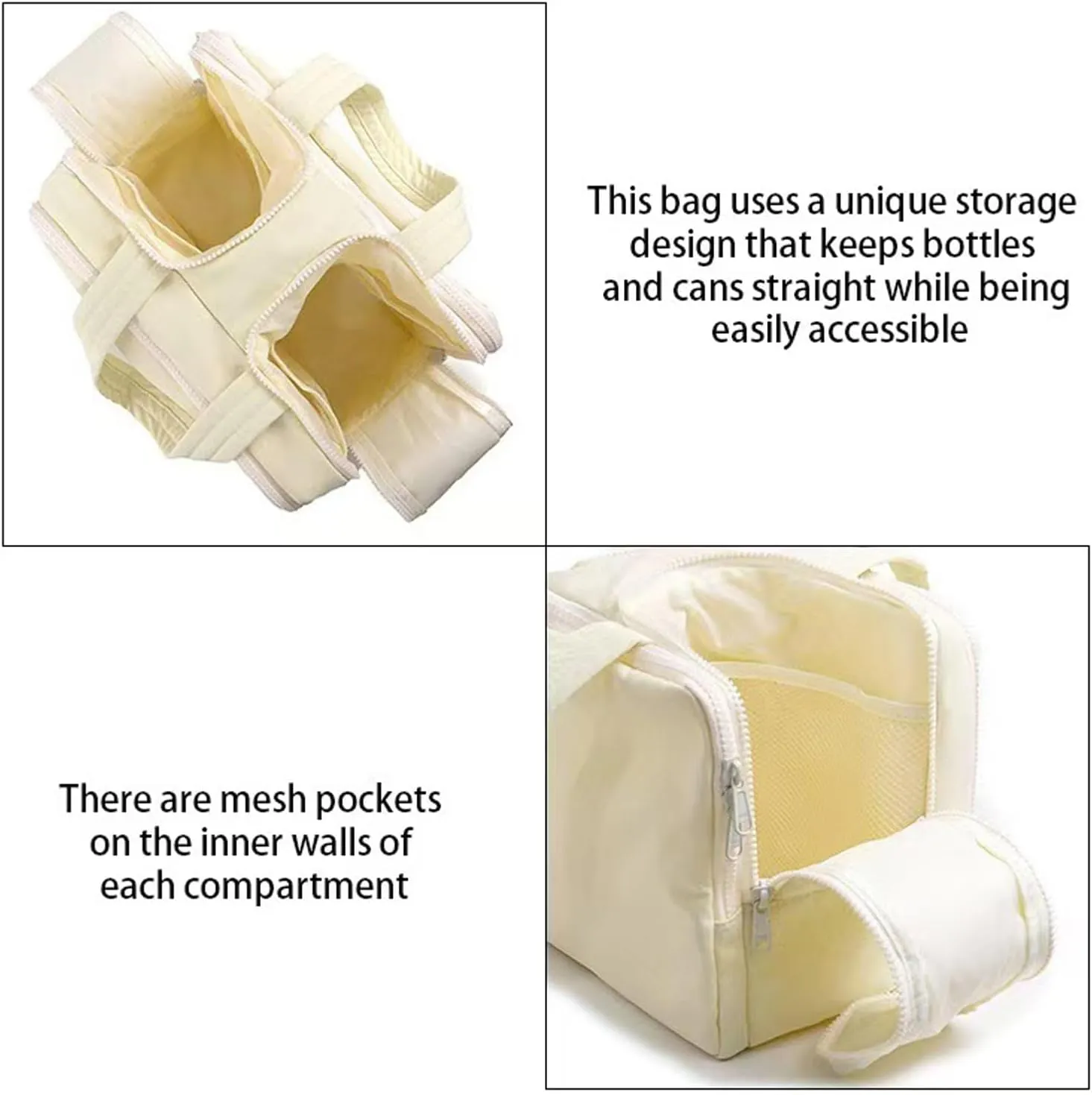 Large Capacity Wide-Open Travel Cosmetic Bag With 4 Compartments And Handle,