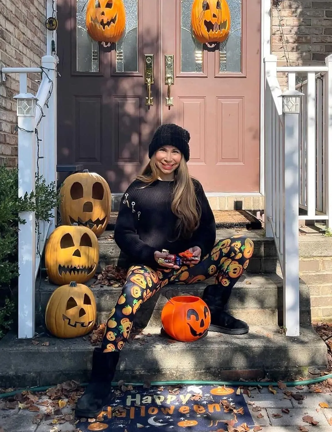 LIEBERGO Halloween Workout Leggings for Women Tummy Control High Waisted Yoga Pants Printed Festival - 25 Inches