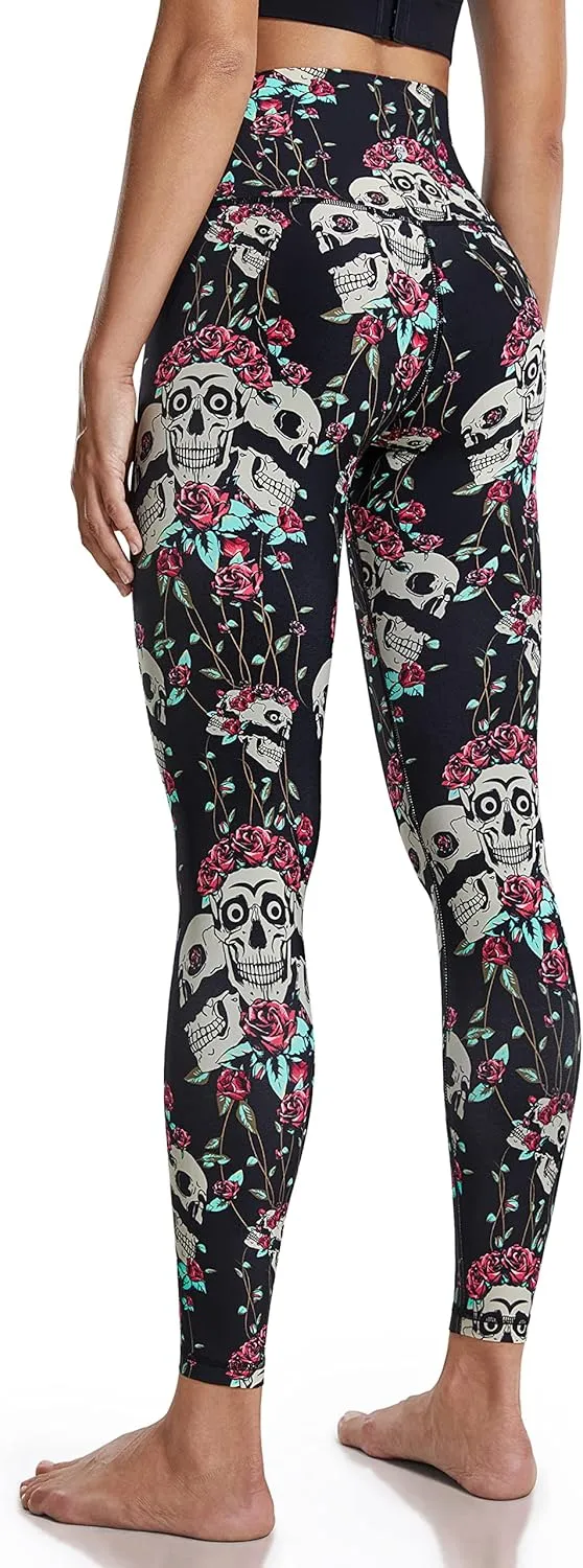 LIEBERGO Halloween Workout Leggings for Women Tummy Control High Waisted Yoga Pants Printed Festival - 25 Inches